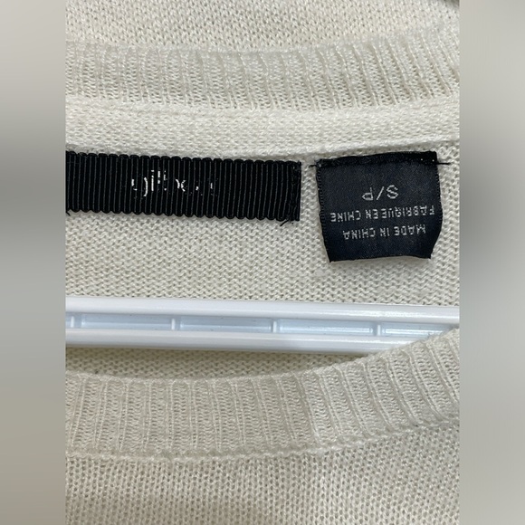 Cream Side Split Longsleeve Knit Top - size S - Picture 5 of 5